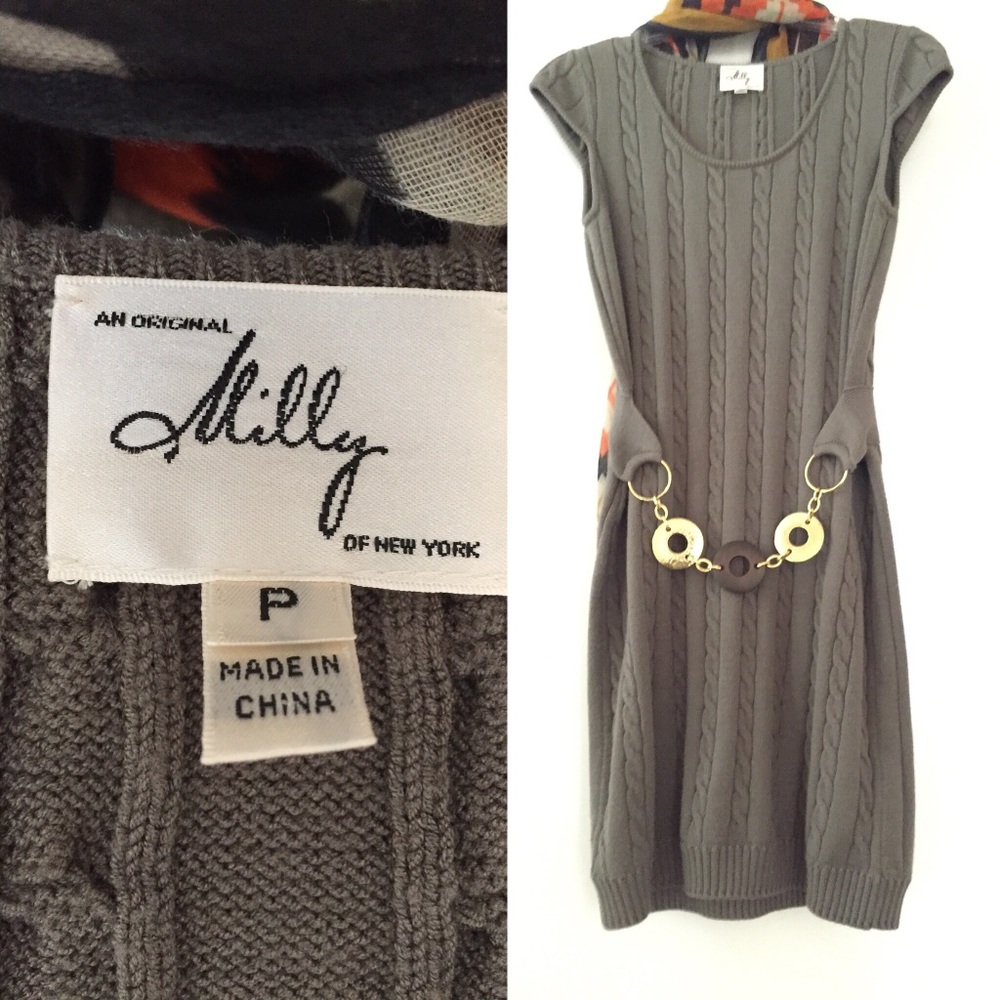 Milly of New York belted sweater dress